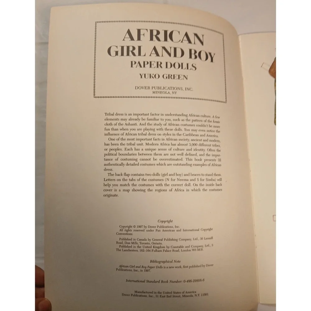 African Girl and Boy Paper Dolls by Yuko Green‎ (1997, Trade Paperback)